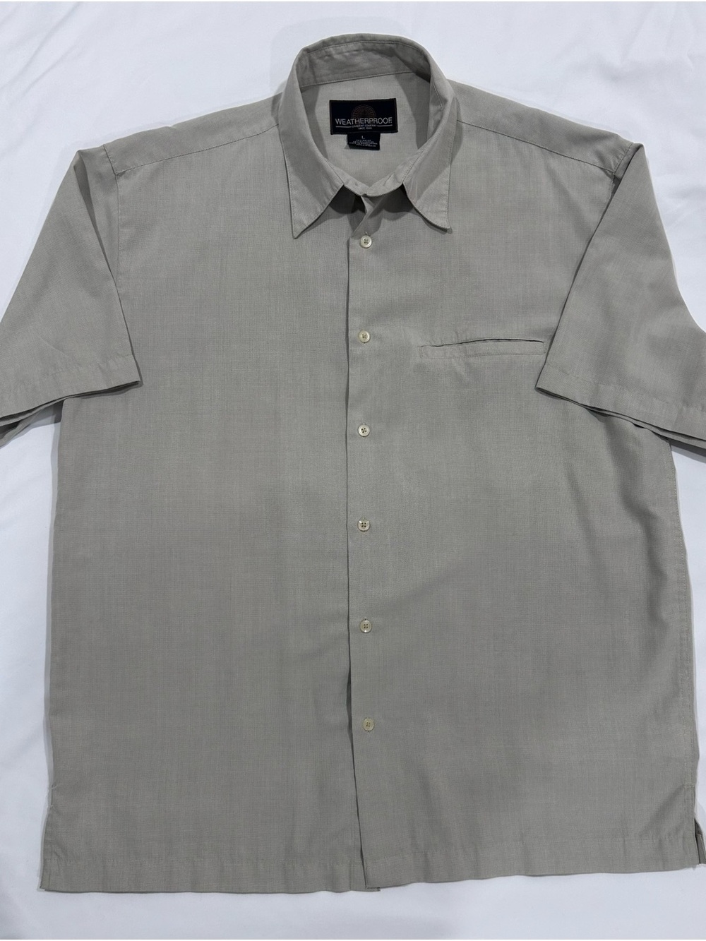 Weatherproof Men's Short-Sleeve Button-Down Shirt — Light Gray